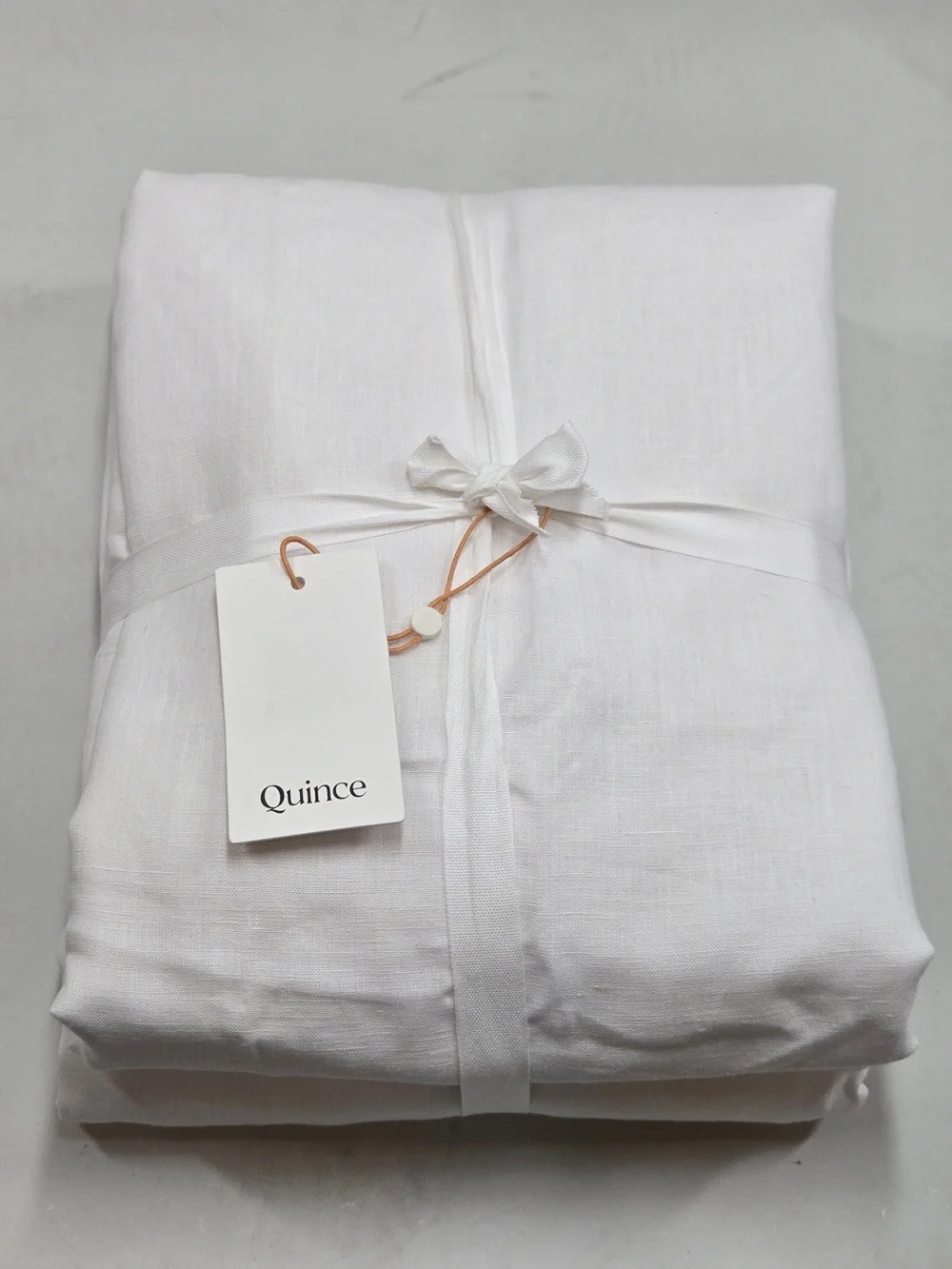 NWT QUINCE Set Of 2 48x96 European Linen Curtains White 9179